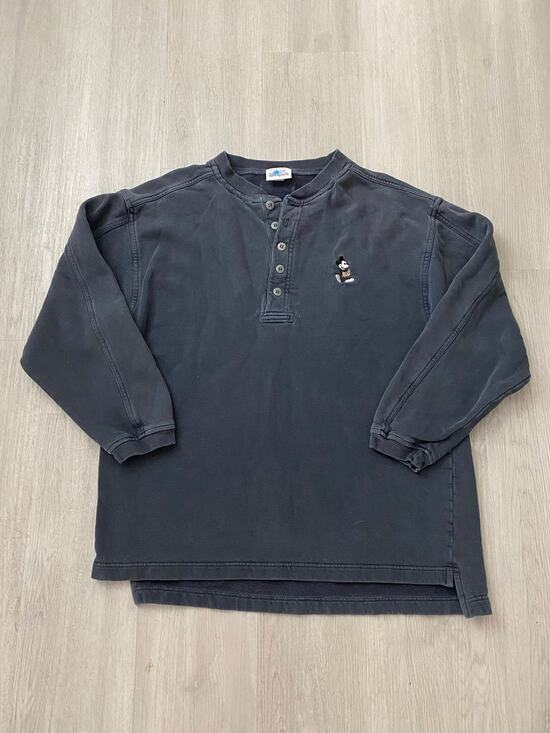 Disney Tops - Disney Parks Mickey Mouse Embroidered Henley Shirt Gray M